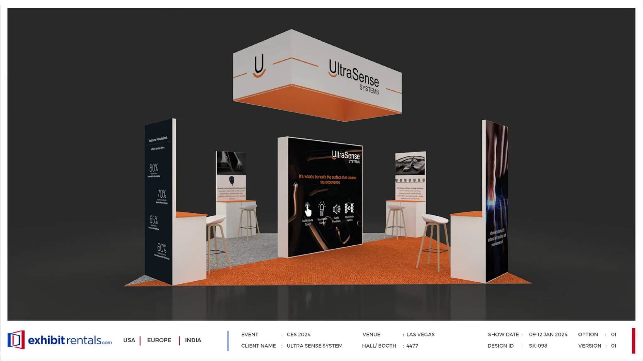 20x20 Isla booth design by Exhibit-Rentals